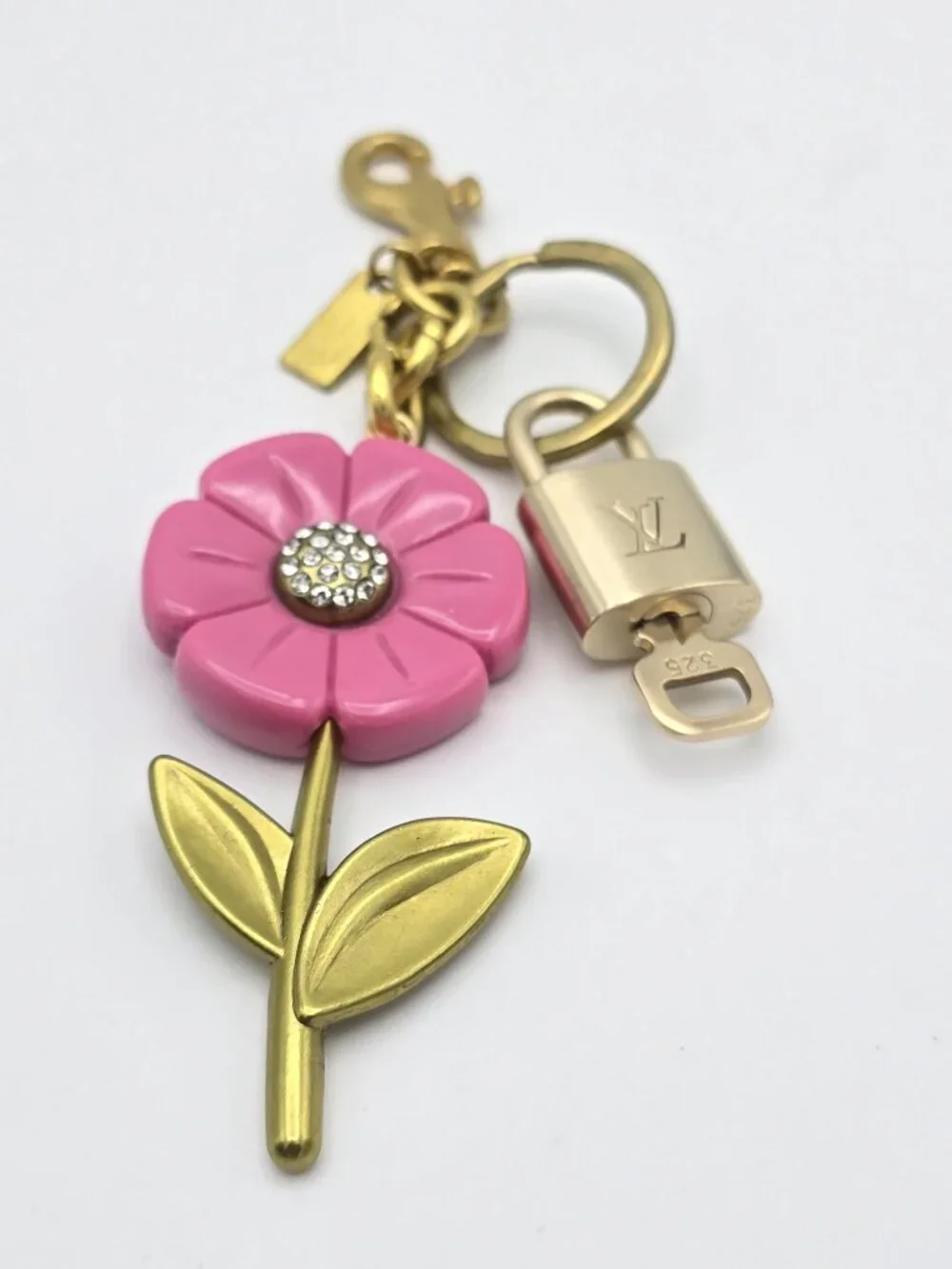 Louis Vuitton Gold Lock 🔑 Authentic LV Padlock + Unbranded Flower Bag Charm
